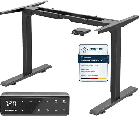 maidesite-t2-pro-negro estructura de escritorio elevable maidesite T2 Pro negra