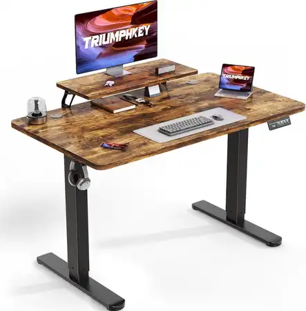 escritorio elevable electrico triumphkey marron 120x60
