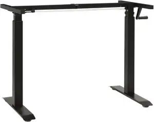 Estructura de escritorio elevable manual VidaXL en color negro, ideal para quienes buscan montar su propio escritorio regulable por manivela.